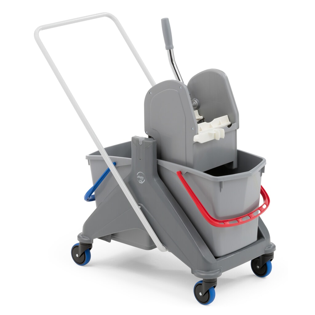 Steinbock® profesionální sada čisticího vozíku, dvojitý pojízdný kbelík 2× 15 l, 5× bavlněný mop 500 mm, 2dílná chromovaná rukojeť, skládací držák, 2× utěrka z mikrovlákna a kombinovaná stěrka na okna Číslo obrázku produktu 7: Steinbock® profesionální sada čisticího vozíku, dvojitý pojízdný kbelík 2× 15 l, 5× bavlněný mop 500 mm, 2dílná chromovaná rukojeť, skládací držák, 2× utěrka z mikrovlákna a kombinovaná stěrka na okna