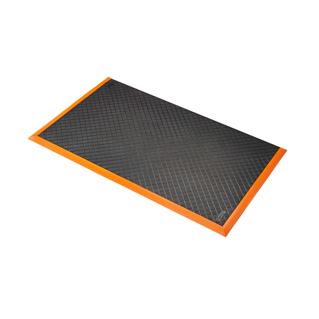 NoTrax protiúnavová rohož Safety Stance Solid™, ŠxD 660 x 1 020 mm, černo/oranžová Obrázek produktu: NoTrax protiúnavová rohož Safety Stance Solid™, ŠxD 660 x 1 020 mm, černo/oranžová