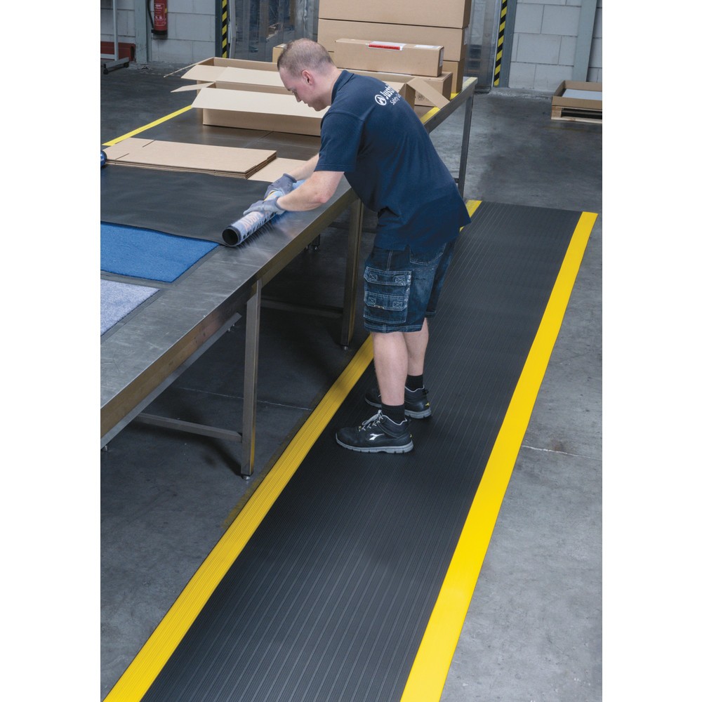 Číslo obrázku produktu 4: Protiúnavová rohož Premium z vinylové pěny, ŠxH 600 x 910 mm, černá/žlutá