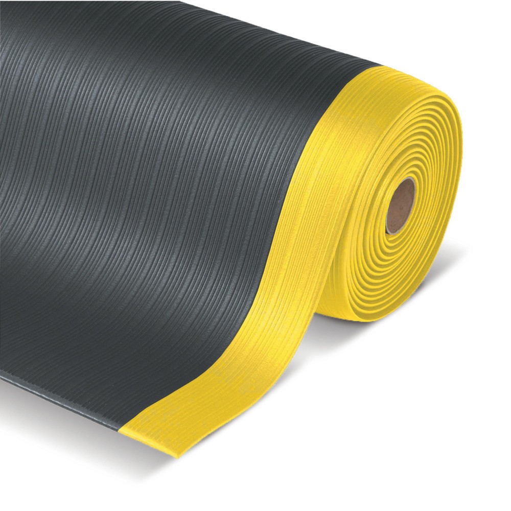 Číslo obrázku produktu 1: Protiúnavová rohož Premium z vinylové pěny, ŠxH 600 x 910 mm, černá/žlutá