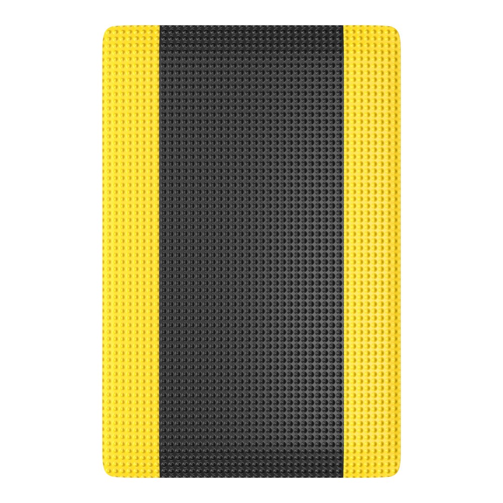 Číslo obrázku produktu 2: Protiúnavová rohož z PVC s mikroporézní vinylovou spodní stranou, ŠxH 600 x 910 mm, černá/žlutá