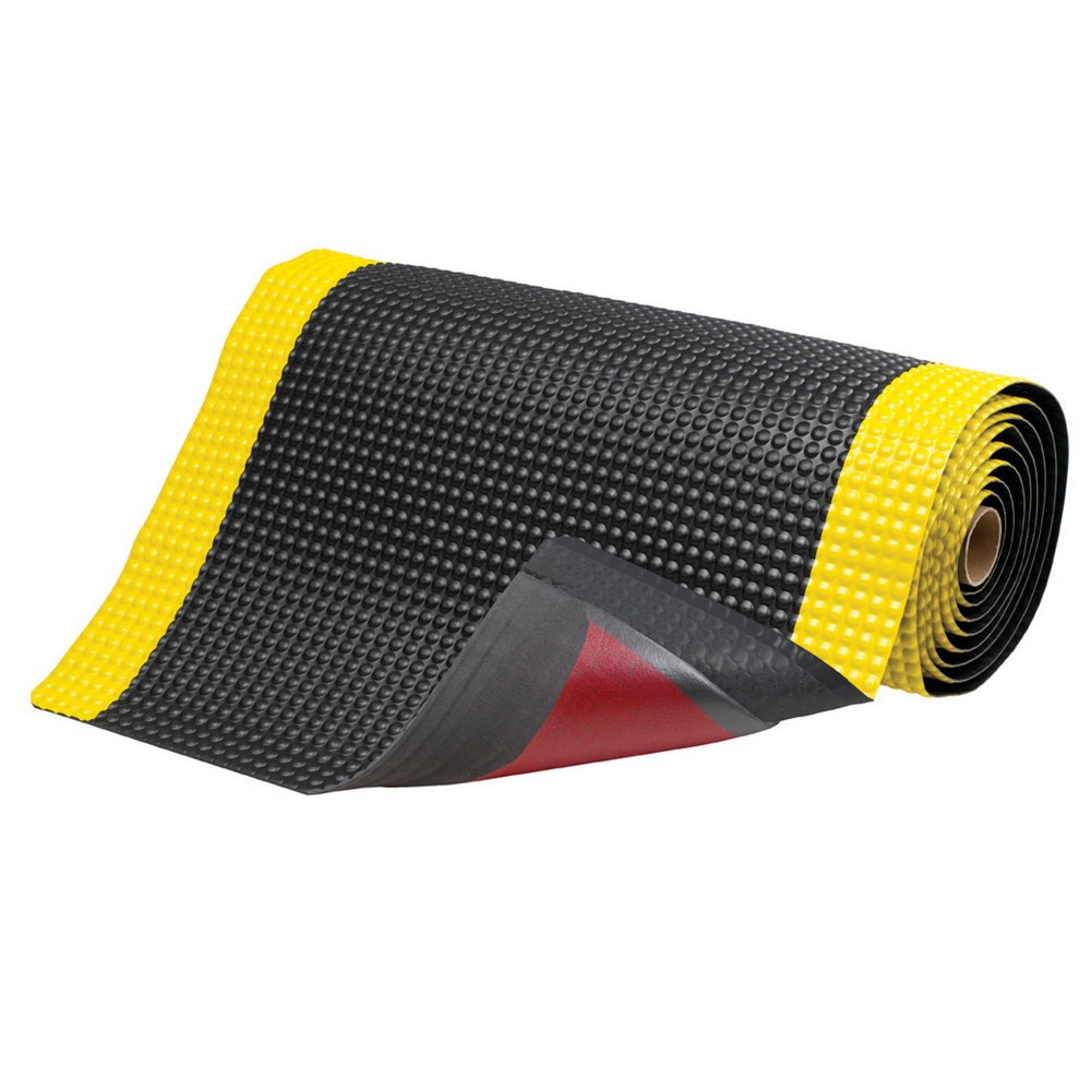Číslo obrázku produktu 4: Protiúnavová rohož z PVC s mikroporézní vinylovou spodní stranou, ŠxH 600 x 910 mm, černá/žlutá