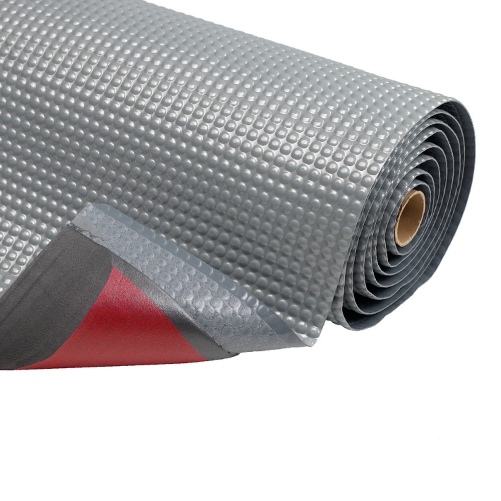 Číslo obrázku produktu 3: Protiúnavová rohož z PVC s mikroporézní vinylovou spodní stranou, ŠxH 910 x 1500 mm, šedá
