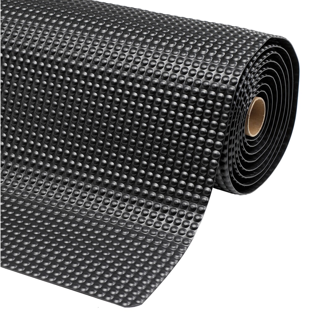 Obrázek produktu: Protiúnavová rohož z PVC s mikroporézní vinylovou spodní stranou, ŠxH 600 x 910 mm, černá