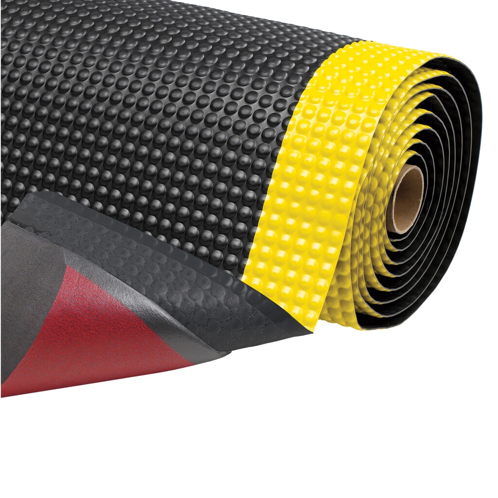 Protiúnavová rohož z PVC s mikroporézní vinylovou spodní stranou, běžné metry x 600 mm, černá Obrázek produktu: Protiúnavová rohož z PVC s mikroporézní vinylovou spodní stranou, běžné metry x 600 mm, černá