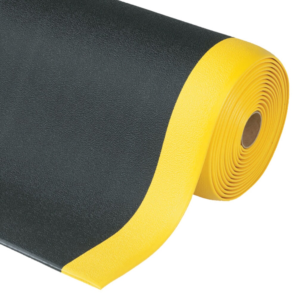 Protiúnavová rohož, texturovaný povrch, ŠxH 600 x 910 mm, černá/žlutá Číslo obrázku produktu 1: Protiúnavová rohož, texturovaný povrch, ŠxH 600 x 910 mm, černá/žlutá