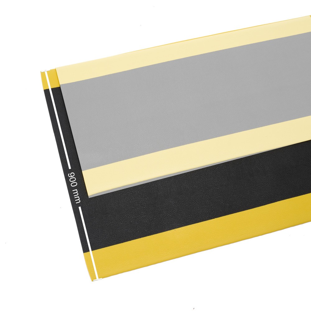 Číslo obrázku produktu 8: Protiúnavová rohož HEMMDAL ErgoSoft Classic, texturovaná, 1vrstvá, ŠxD 900 x 1 200 mm, černo/žlutá