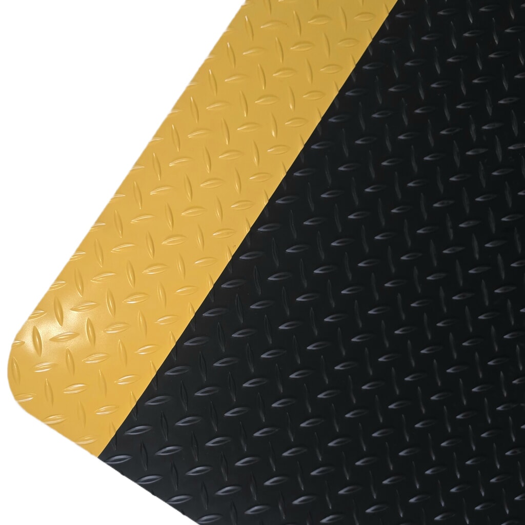 Číslo obrázku produktu 1: Protiúnavová rohož Steinbock® ErgoSoft Strong, károvaná, 2vrstvá, ŠxD 600 x 1000 mm, černá/žlutá