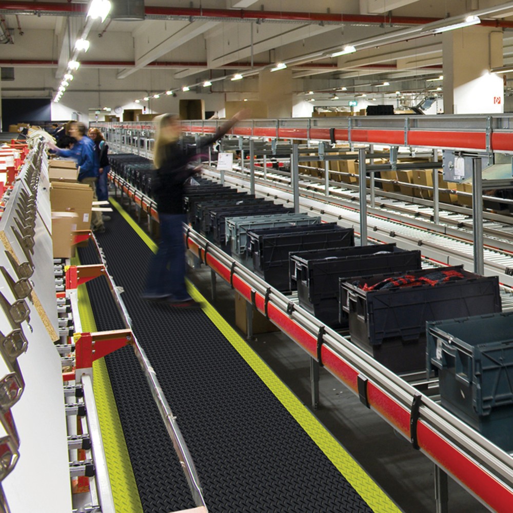 Číslo obrázku produktu 2: Protiúnavová rohož pro průmysl a řemeslnou výrobu, metráž x 600 mm, černá/žlutá