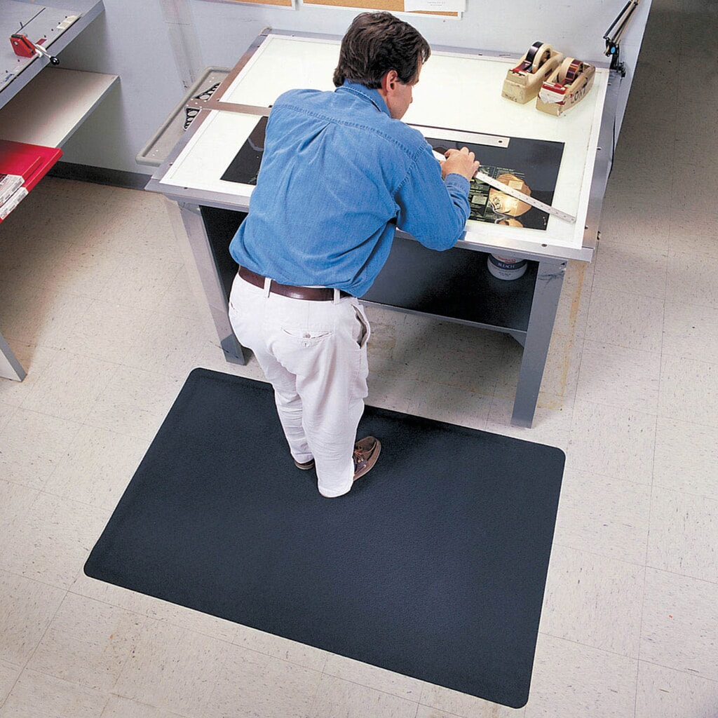 Protiúnavová rohož s gumovým povrchem, vinylová zadní strana, ŠxH 610 x 910 mm Číslo obrázku produktu 5: Protiúnavová rohož s gumovým povrchem, vinylová zadní strana, ŠxH 610 x 910 mm