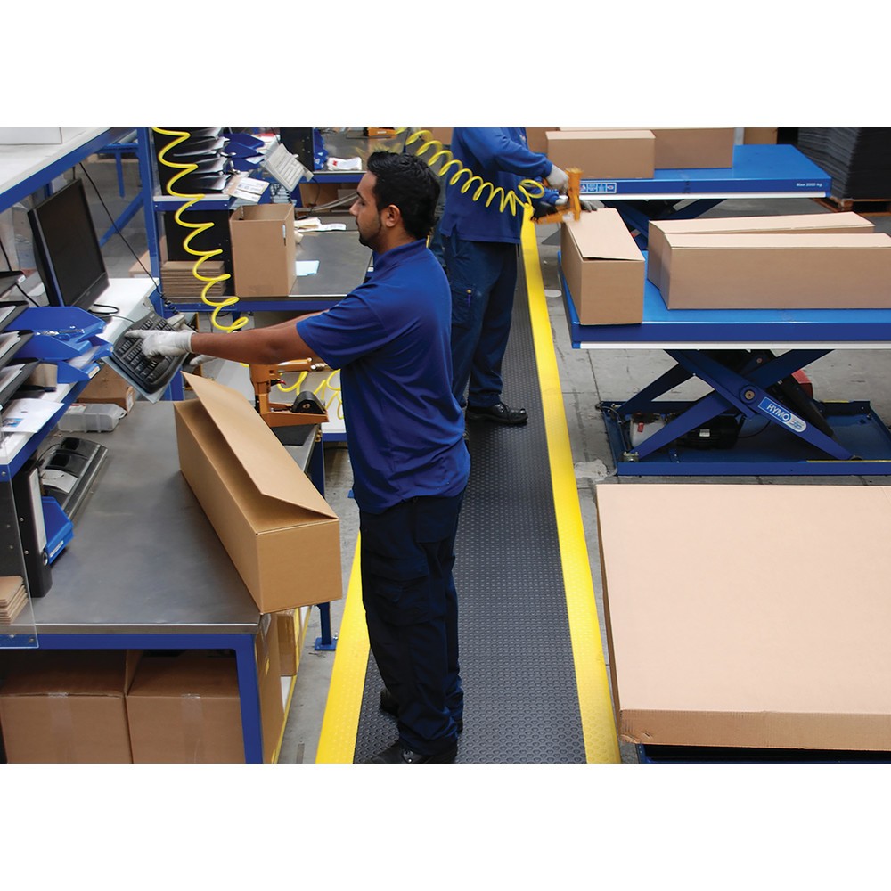Číslo obrázku produktu 2: Protiúnavová rohož, PVC/vinylová pěna, nopky, metráž x 910 mm, šedá