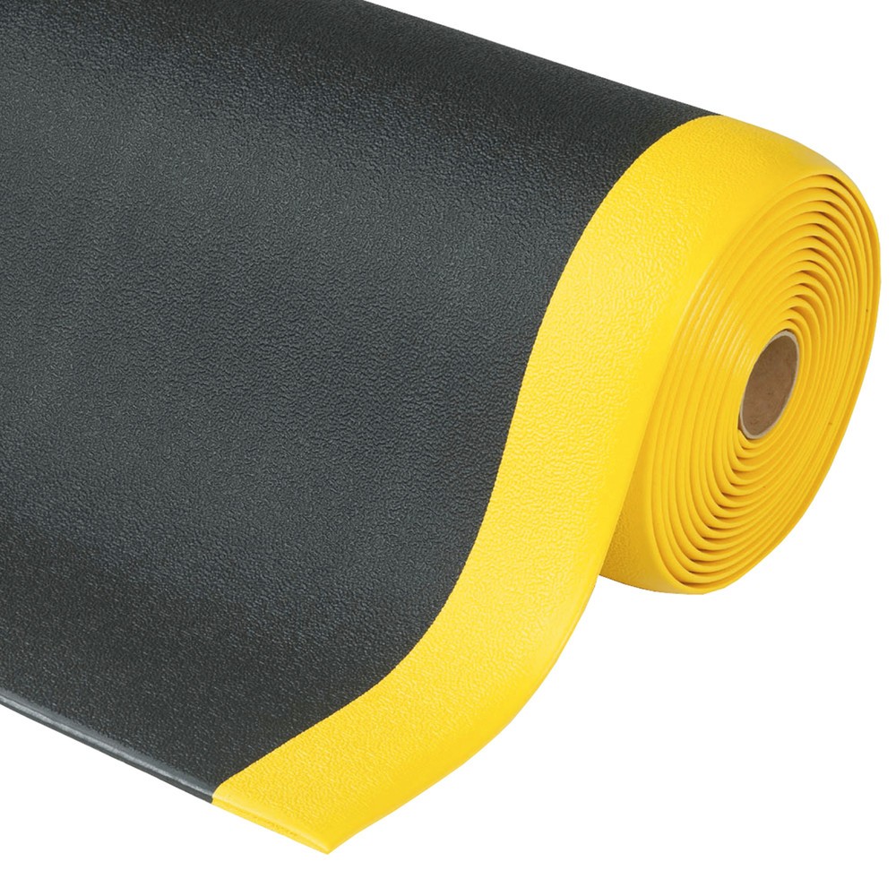 Číslo obrázku produktu 1: Protiúnavová rohož, PVC/vinylová pěna, drážkovaná, metráž x 600 mm, černá/žlutá