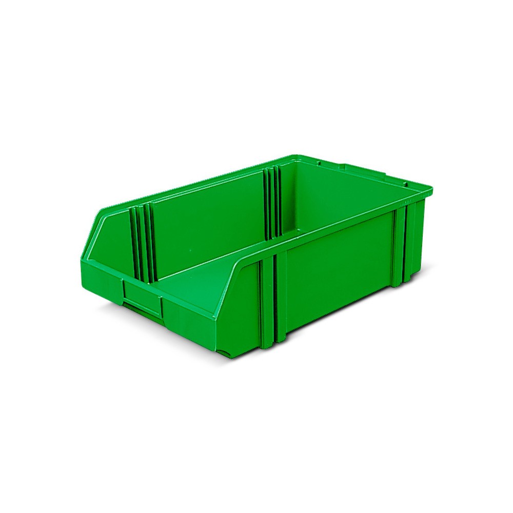 Obrázek produktu: Průhledné skladovací boxy z polystyrenu, VxŠxH 145 x 300 x 500 mm, zelená