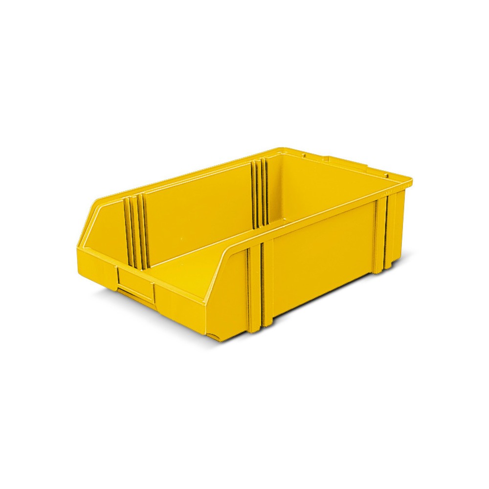 Obrázek produktu: Průhledné skladovací boxy z polystyrenu, VxŠxH 145 x 300 x 500 mm, žlutá