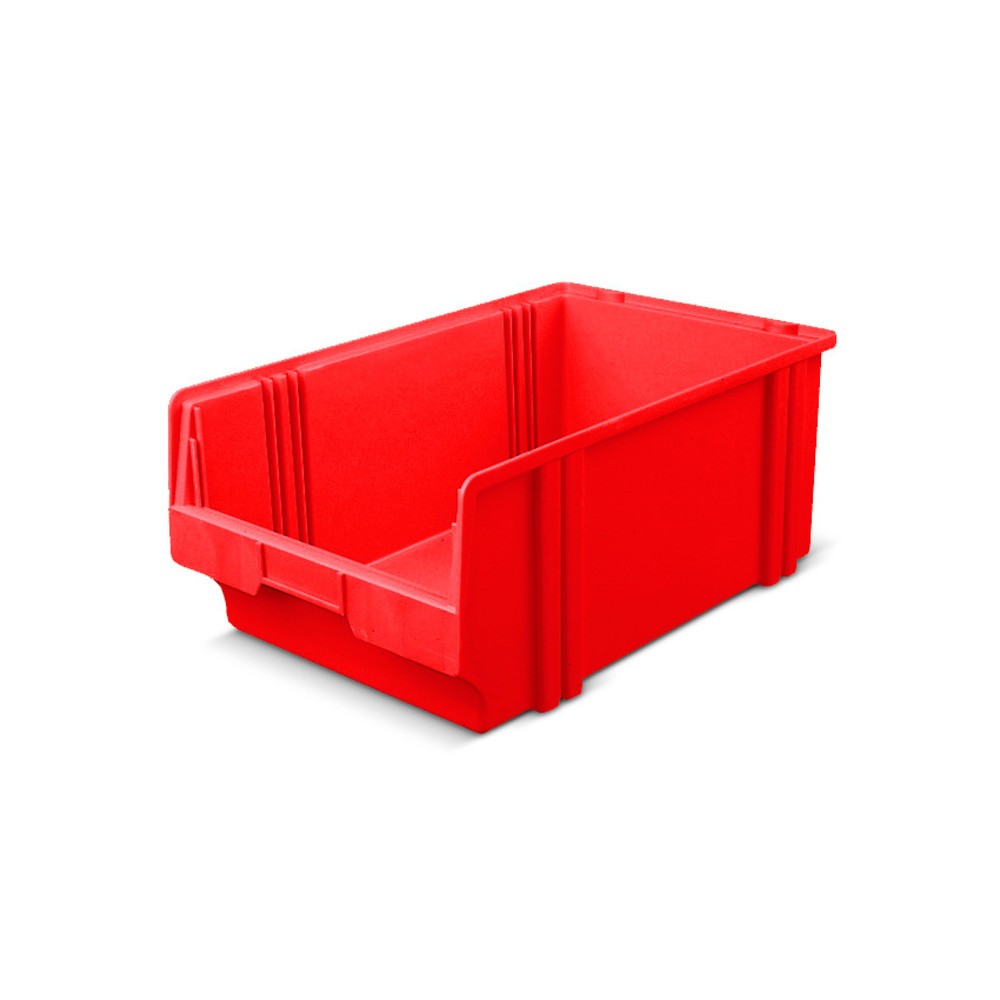 Obrázek produktu: Průhledné skladovací boxy z polystyrenu, VxŠxH 200 x 300 x 500 mm, červená