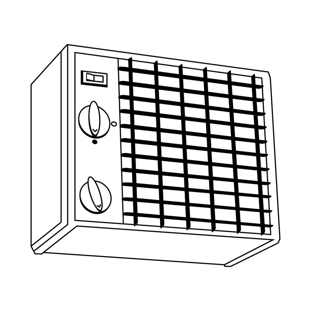 Průmyslový topný ventilátor Cat pro kontejner WGK 1-3, VxŠxH 255 x 335 x 276 mm Obrázek produktu: Průmyslový topný ventilátor Cat pro kontejner WGK 1-3, VxŠxH 255 x 335 x 276 mm