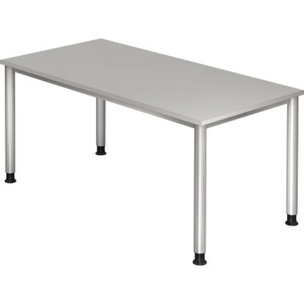 Obrázek produktu: Psací stůl Hammerbacher Akzent s ručním nastavením výšky, rám se 4 nohami, Š x H 1 600 x 800 mm, šedý