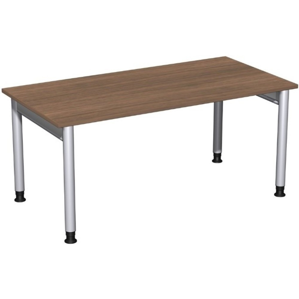 Číslo obrázku produktu 1: Psací stůl Profi, rám 4 nohy, výškově nastavitelné provedení, ŠxH 1600 x 800 mm, ořech