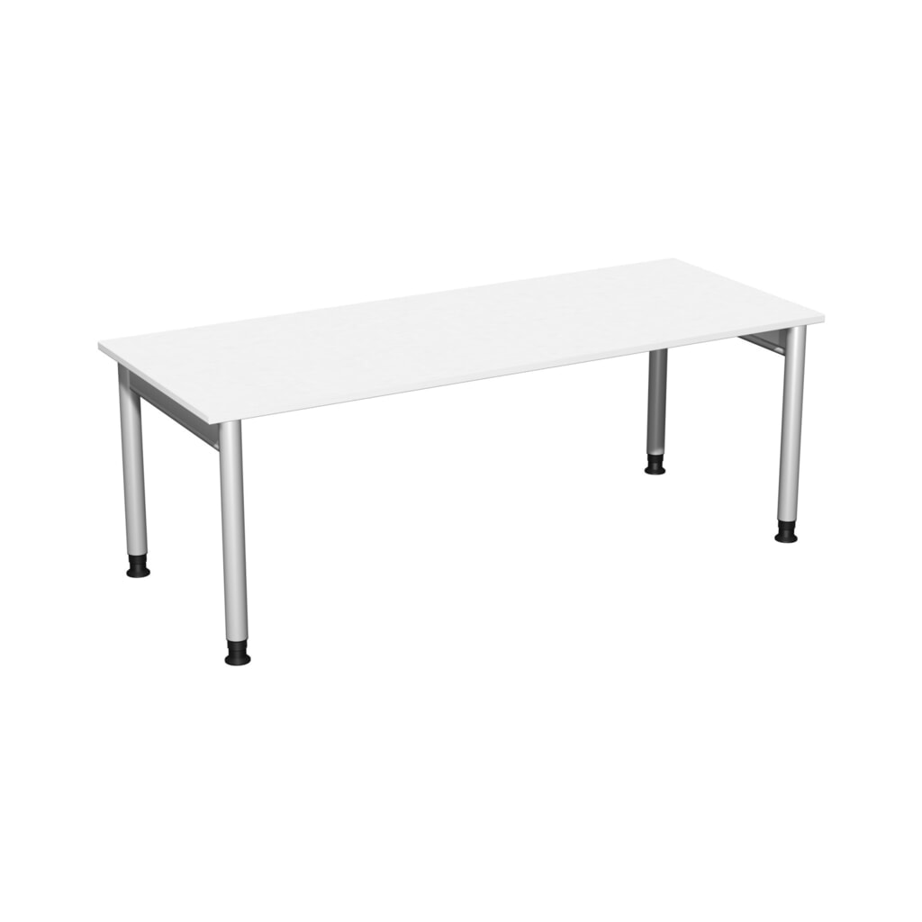 Obrázek produktu: Ručně výškově nastavitelný psací stůl Geramöbel Profi, rámem se 4 nohami, ŠxH 2 000 x 800 mm, bílý
