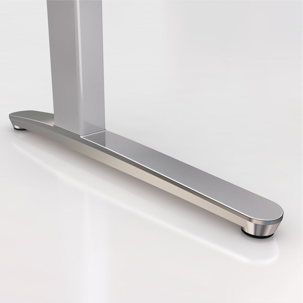 Elektricky výškově nastavitelný psací stůl Hammerbacher se spínačem memory, noha ve tvaru C, Š x H 1600 x 800 mm, šedá Číslo obrázku produktu 2: Elektricky výškově nastavitelný psací stůl Hammerbacher se spínačem memory, noha ve tvaru C, Š x H 1600 x 800 mm, šedá