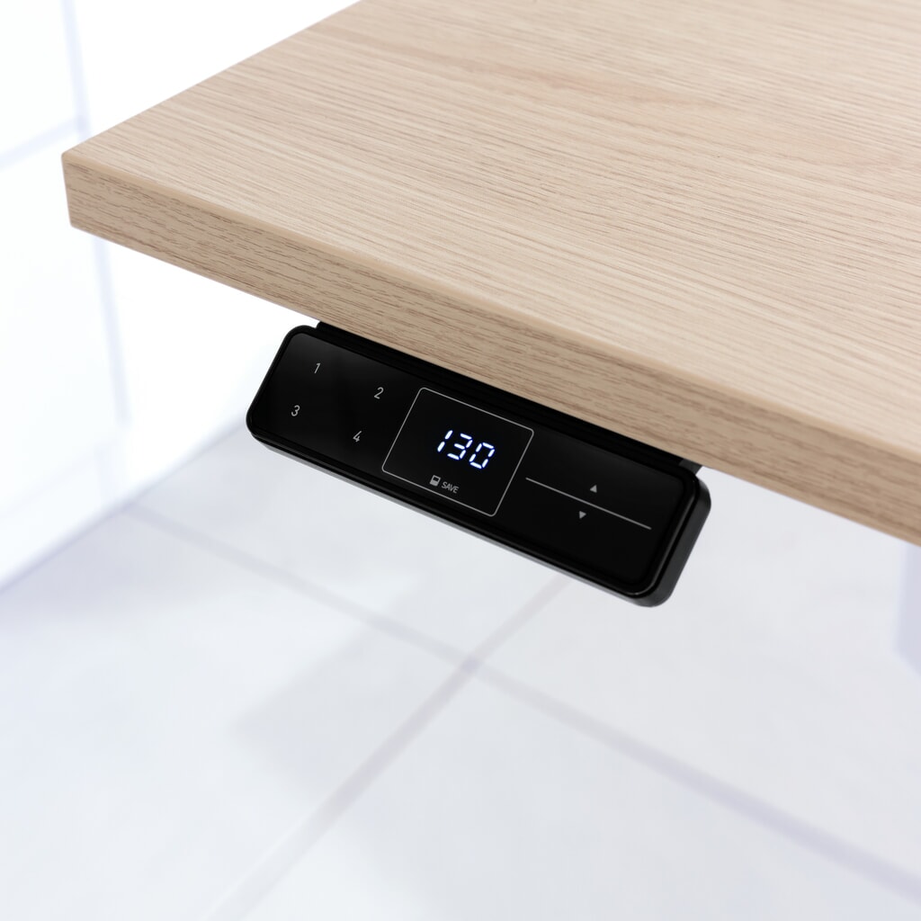 Elektricky výškově nastavitelný psací stůl Hammerbacher se spínačem memory, noha ve tvaru C, Š x H 1600 x 800 mm, šedá Číslo obrázku produktu 4: Elektricky výškově nastavitelný psací stůl Hammerbacher se spínačem memory, noha ve tvaru C, Š x H 1600 x 800 mm, šedá