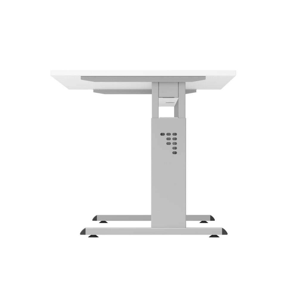 Číslo obrázku produktu 4: Ručně výškově nastavitelný psací stůl Hammerbacher Solid, noha ve tvaru C, Š x H 1600 x 800 mm, javor
