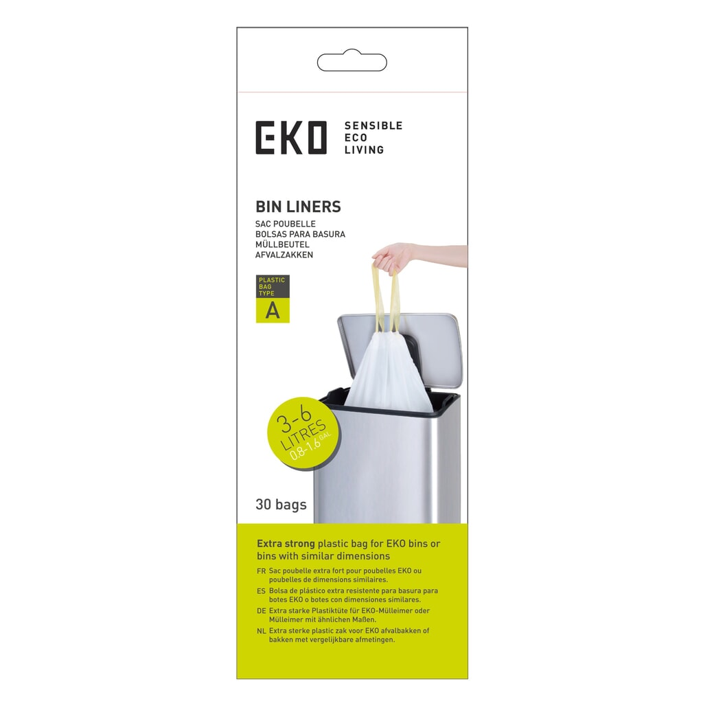 Obrázek produktu: EKO pytle na odpad, bílá, 6 litrů, 720 ks/JB