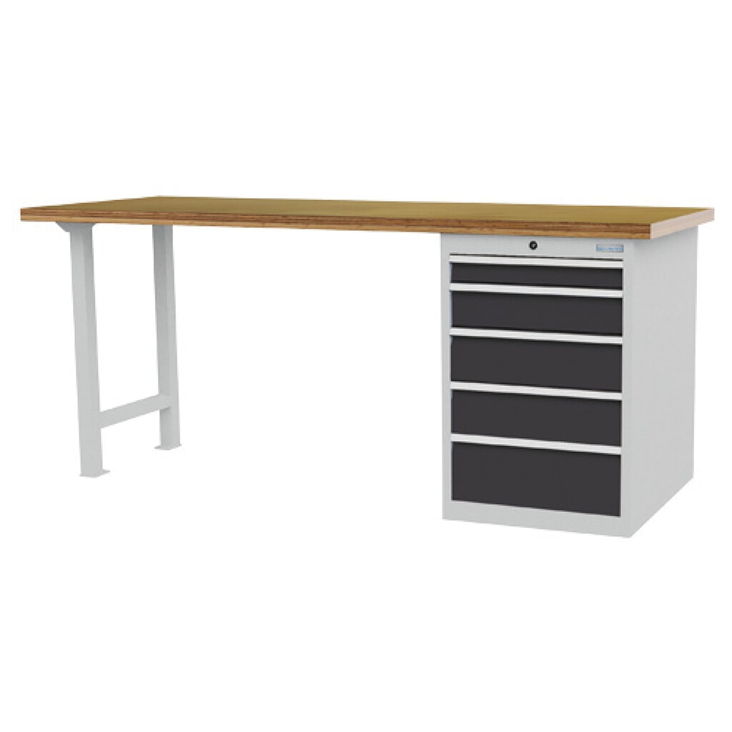 Řadový pracovní stůl Bedrunka+Hirth R 18-24, VxŠxH 859 x 2000 x 750 mm, světle šedá, antracitová šedá, 5 ks zásuvka 1x75 + 1x125 + 2x150 + 1x200 mm Obrázek produktu: Řadový pracovní stůl Bedrunka+Hirth R 18-24, VxŠxH 859 x 2000 x 750 mm, světle šedá, antracitová šedá, 5 ks zásuvka 1x75 + 1x125 + 2x150 + 1x200 mm