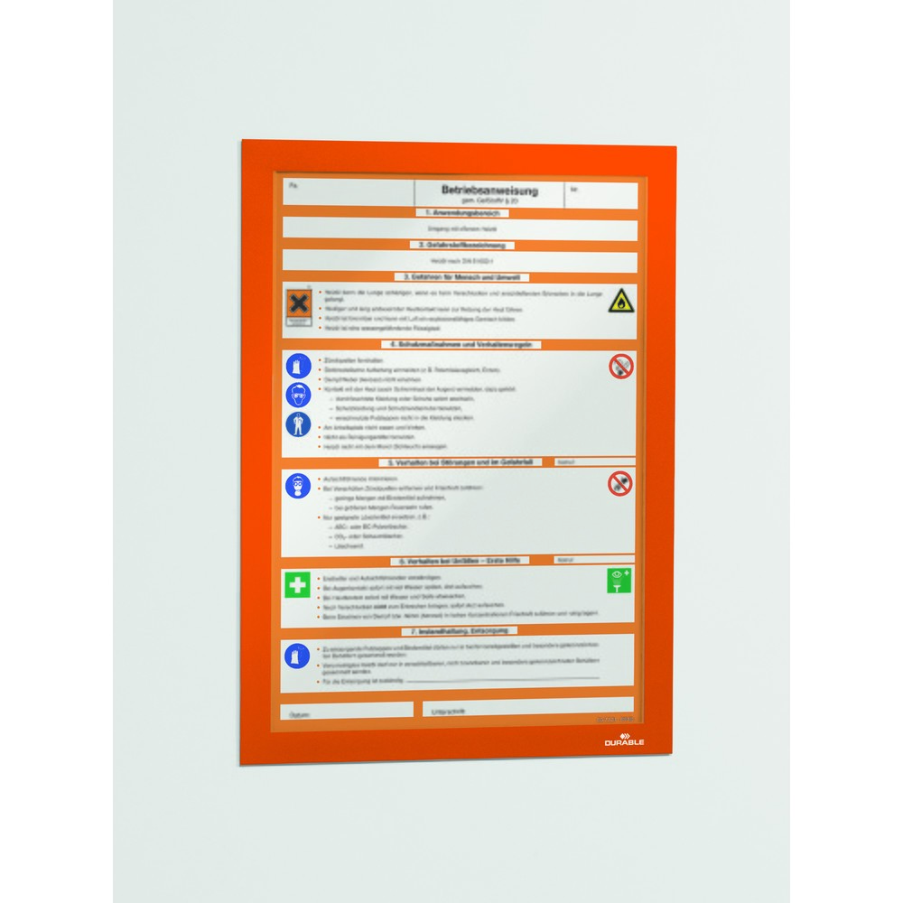 Číslo obrázku produktu 7: Rám k prezentaci informací DURABLE DURAFRAME®, samolepicí, DIN A4, oranžový