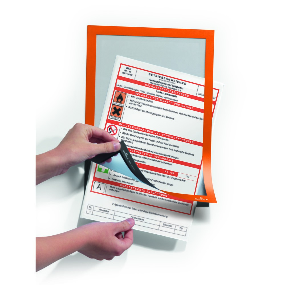 Číslo obrázku produktu 9: Rám k prezentaci informací DURABLE DURAFRAME®, samolepicí, DIN A4, oranžový