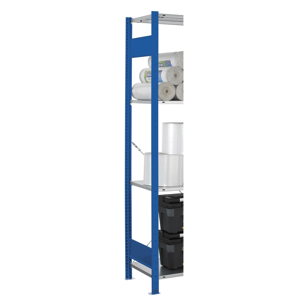 Rám s profily T MULTIplus pro policový regál SCHULTE, hořcová modrá, předem montovaný, 2 příčky k zajištění hloubky rámu, VxH 2000 x 300 mm Číslo obrázku produktu 2: Rám s profily T MULTIplus pro policový regál SCHULTE, hořcová modrá, předem montovaný, 2 příčky k zajištění hloubky rámu, VxH 2000 x 300 mm