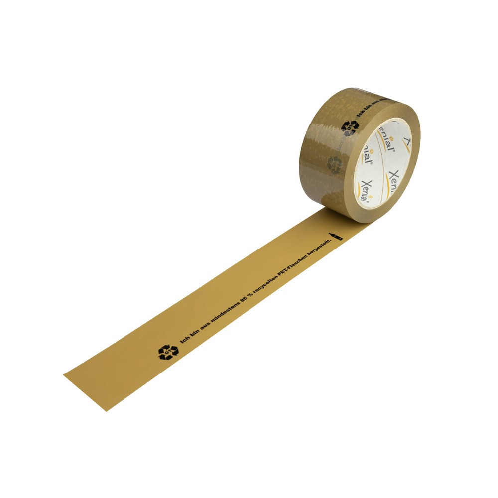 Číslo obrázku produktu 1: Recyklovaná lepicí páska Xenial® PET, 37 µ, Š×D 50 mm × 100 bm, hnědá, 36 ks/balení