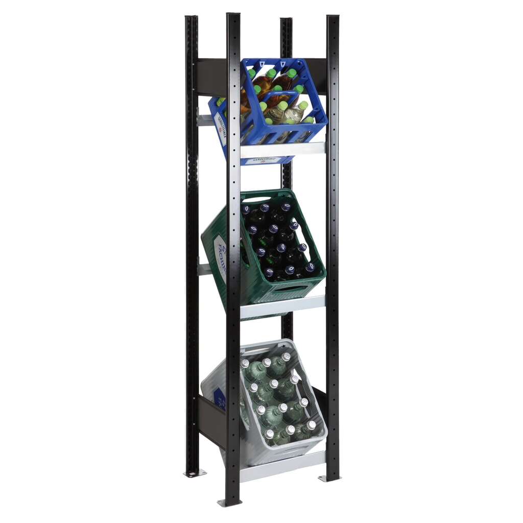Regál na nápojové přepravky SCHULTE, VxŠ 1800 x 400 mm Obrázek produktu: Regál na nápojové přepravky SCHULTE, VxŠ 1800 x 400 mm
