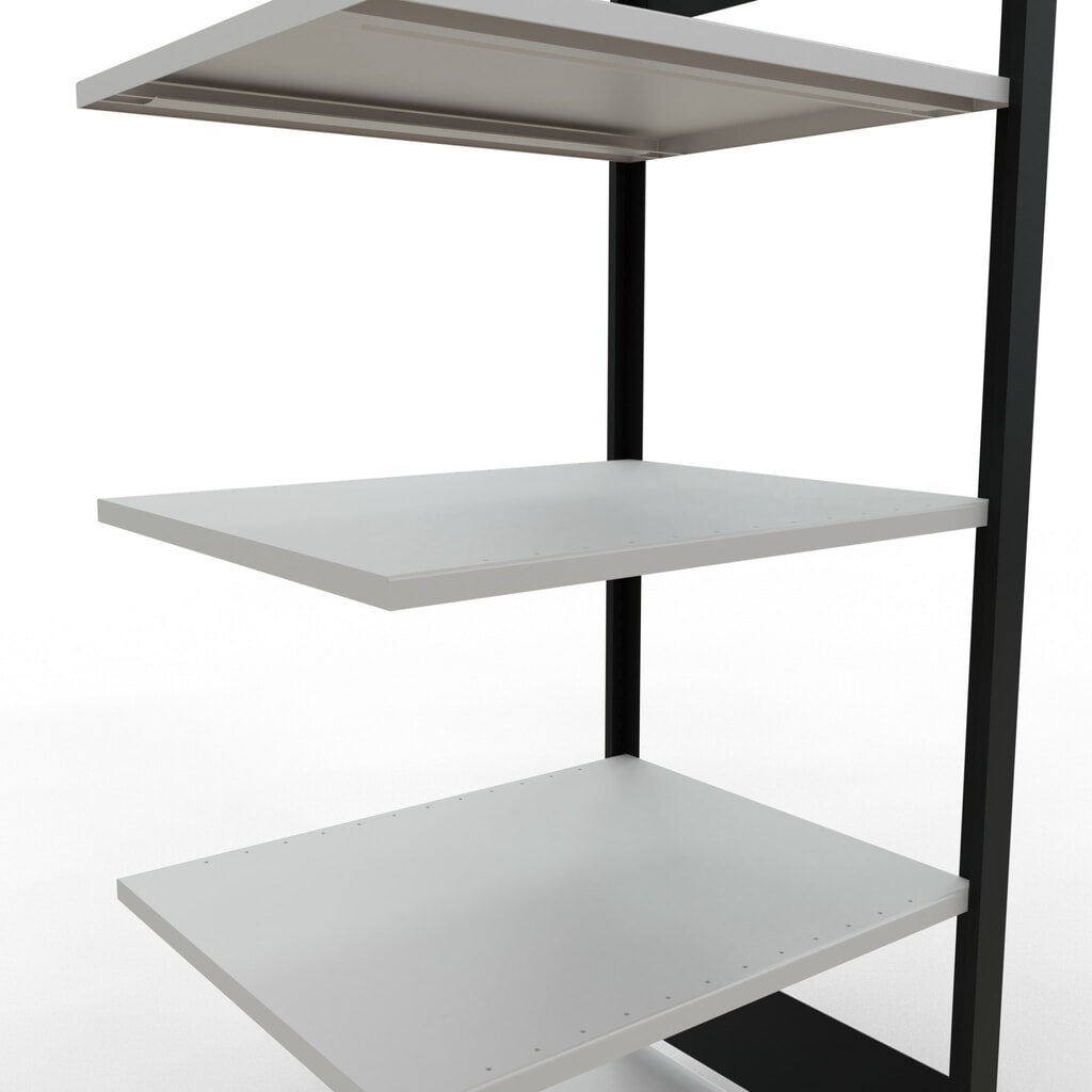 Regál na spisy SCHULTE přídavné pole, dvoustranné provedení, bez středových dorazů, nosnost police 150 kg, černá, VxŠxH 1800 x 750 x 600 mm Číslo obrázku produktu 4: Regál na spisy SCHULTE přídavné pole, dvoustranné provedení, bez středových dorazů, nosnost police 150 kg, černá, VxŠxH 1800 x 750 x 600 mm