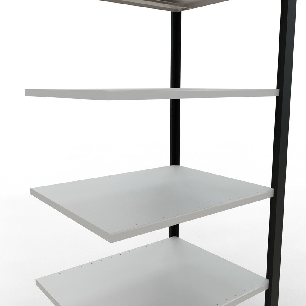 Regál na spisy SCHULTE přídavné pole, dvoustranné provedení, bez středových dorazů, nosnost police 150 kg, černá, VxŠxH 2000 x 750 x 600 mm Číslo obrázku produktu 4: Regál na spisy SCHULTE přídavné pole, dvoustranné provedení, bez středových dorazů, nosnost police 150 kg, černá, VxŠxH 2000 x 750 x 600 mm