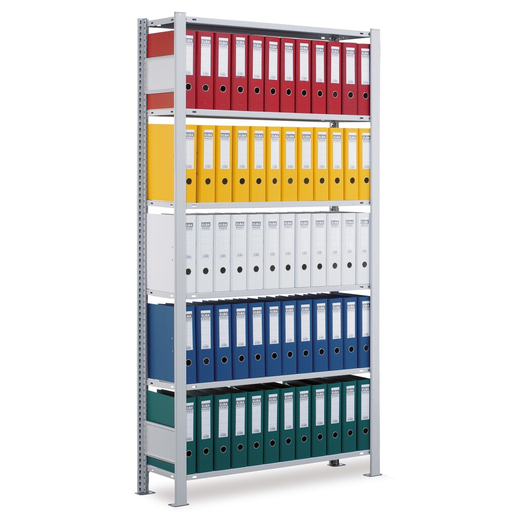 Obrázek produktu: Regál na spisy SCHULTE základní pole, jednostranný, bez koncových dorazů, nosnost police 85 kg, VxŠxH 2500 x 1000 x 300 mm