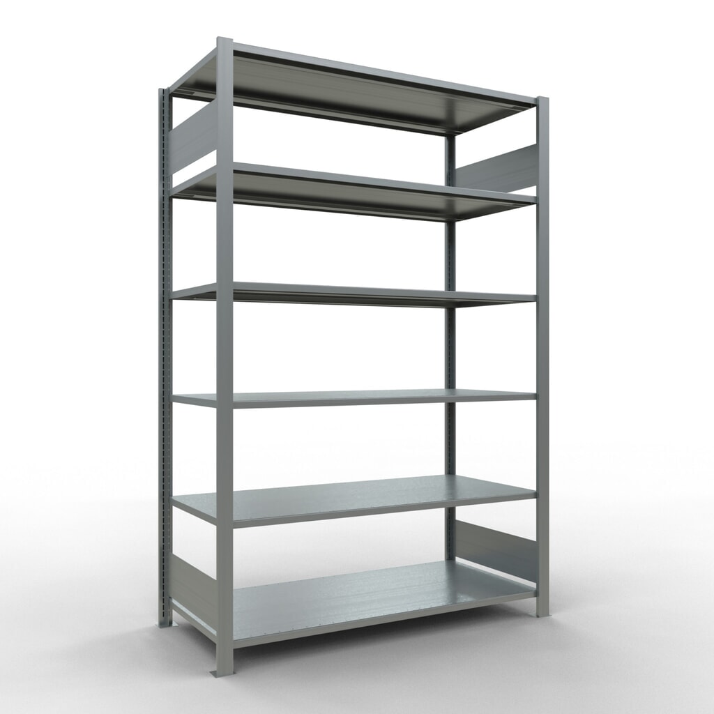 Obrázek produktu: Regál na spisy SCHULTE základní pole, dvoustranné provedení, bez středových dorazů, nosnost police 150 kg, VxŠxH 2000 x 1300 x 600 mm