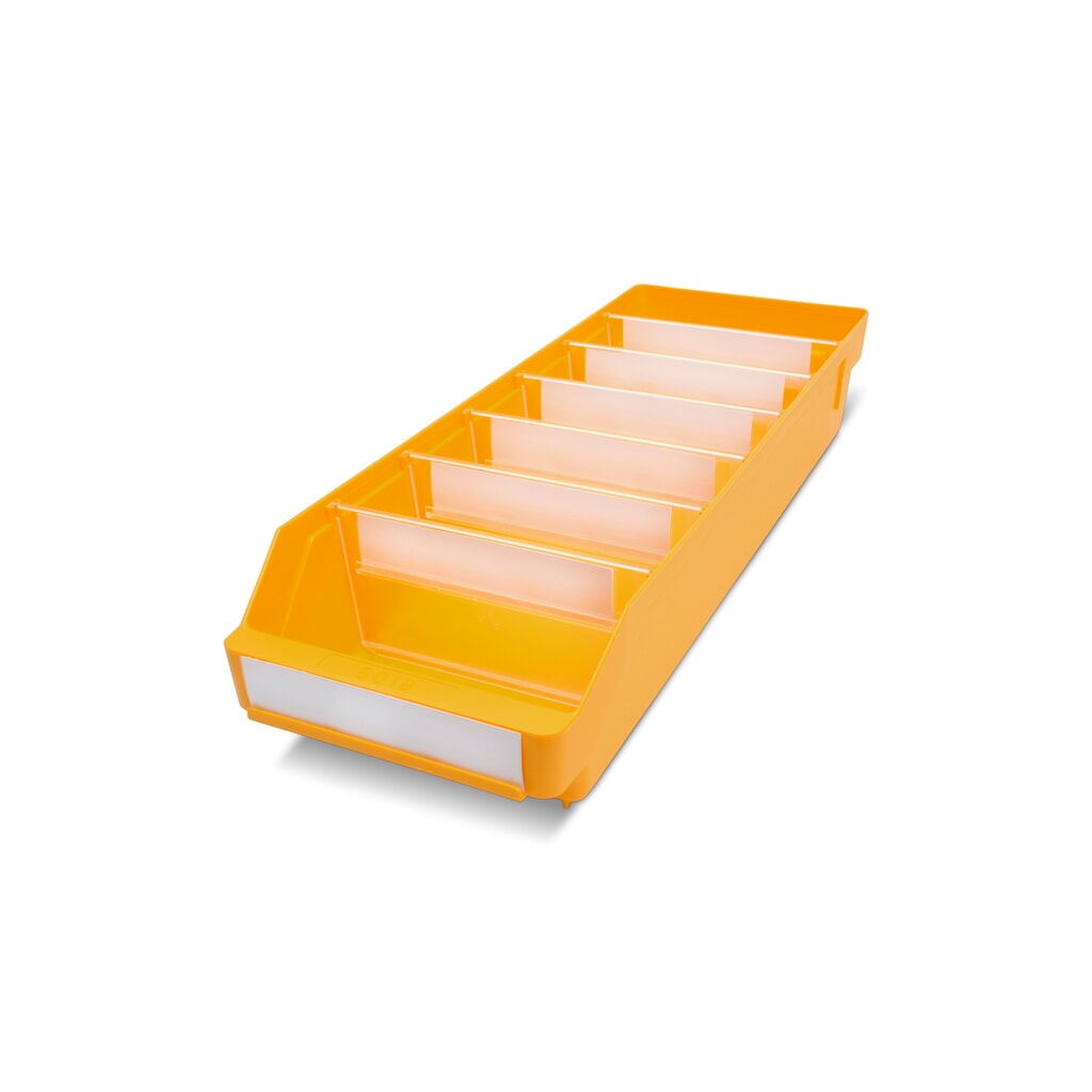 Regálové boxy s průzorem, ŠxH 180 x 500 mm, žlutá Obrázek produktu: Regálové boxy s průzorem, ŠxH 180 x 500 mm, žlutá