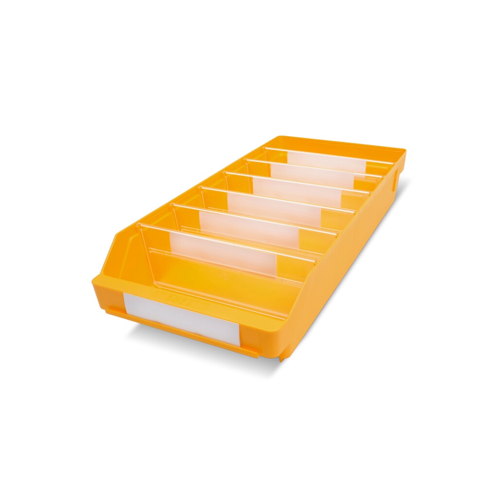 Regálové boxy s průzorem, ŠxH 240 x 500 mm, žlutá Obrázek produktu: Regálové boxy s průzorem, ŠxH 240 x 500 mm, žlutá