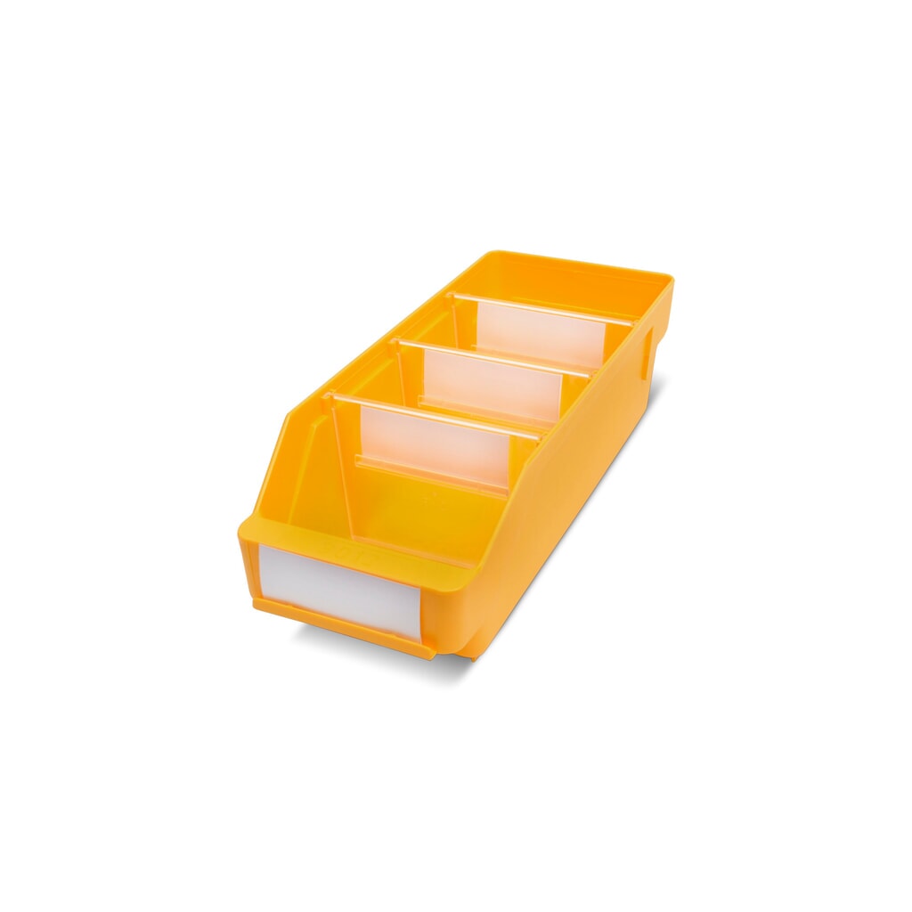 Regálové boxy s průzorem, ŠxH 120 x 300 mm, žlutá Obrázek produktu: Regálové boxy s průzorem, ŠxH 120 x 300 mm, žlutá