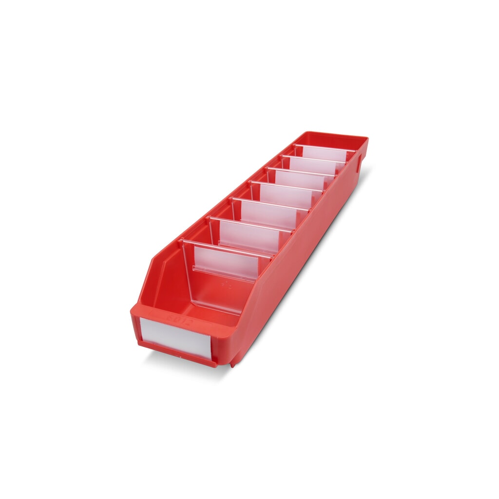 Obrázek produktu: Regálové boxy s průzorem, ŠxH 120 x 600 mm, červená