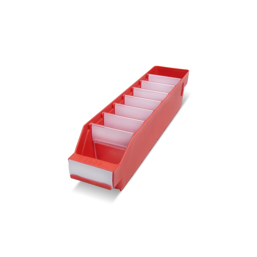 Obrázek produktu: Regálové boxy s průzorem, ŠxH 90 x 400 mm, červená