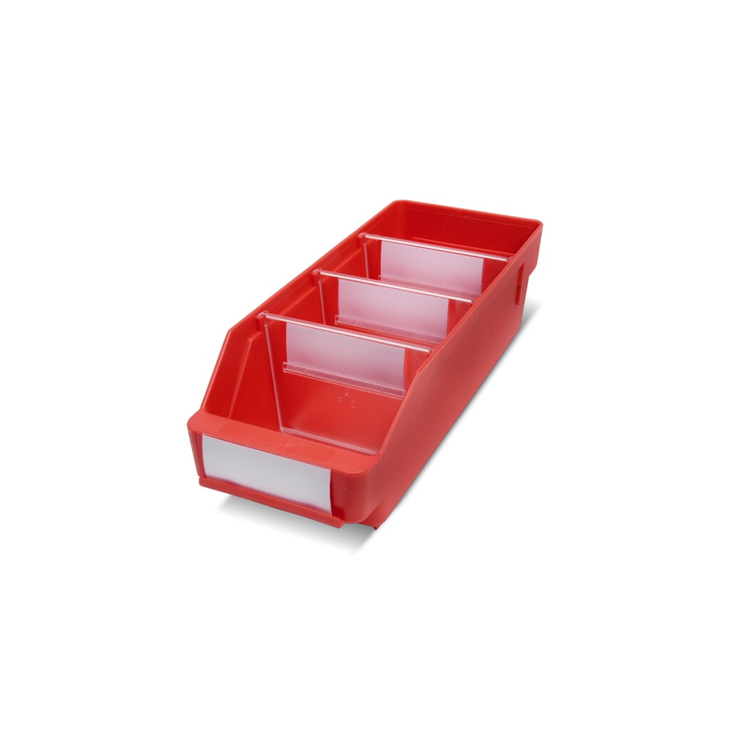 Regálové boxy s průzorem, ŠxH 120 x 300 mm, červená Obrázek produktu: Regálové boxy s průzorem, ŠxH 120 x 300 mm, červená