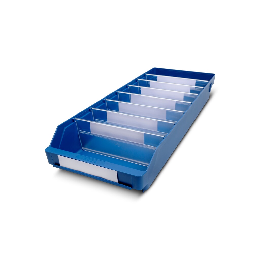 Obrázek produktu: Regálové boxy s průzorem, ŠxH 240 x 600 mm, modrá