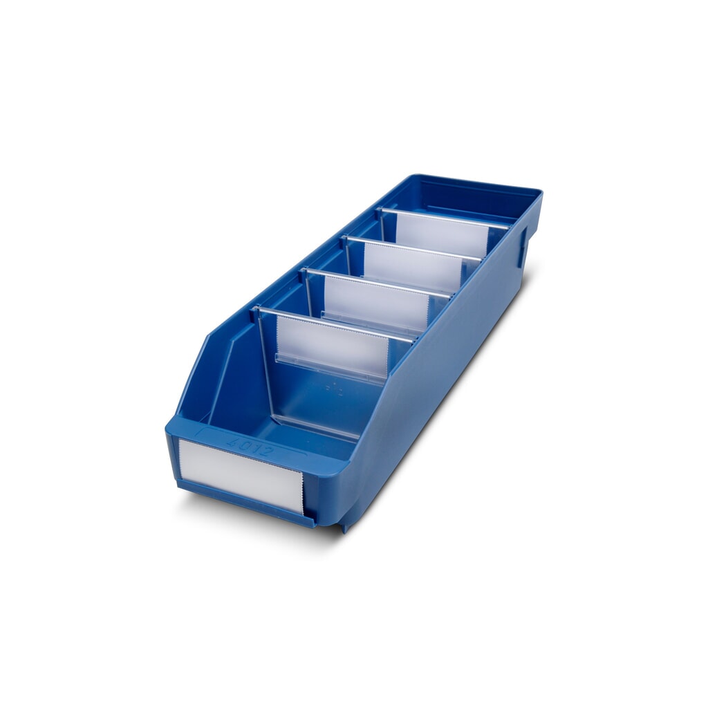 Regálové boxy s průzorem, ŠxH 120 x 400 mm, modrá Obrázek produktu: Regálové boxy s průzorem, ŠxH 120 x 400 mm, modrá