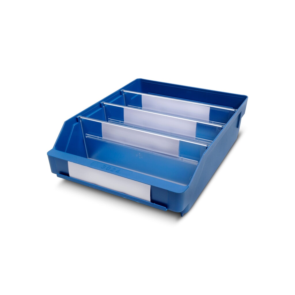 Regálové boxy s průzorem, ŠxH 240 x 300 mm, modrá Obrázek produktu: Regálové boxy s průzorem, ŠxH 240 x 300 mm, modrá