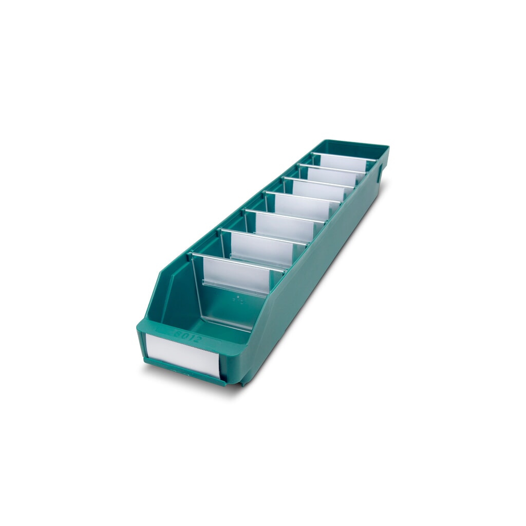 Regálové boxy s průzorem, ŠxH 120 x 600 mm, zelená Obrázek produktu: Regálové boxy s průzorem, ŠxH 120 x 600 mm, zelená