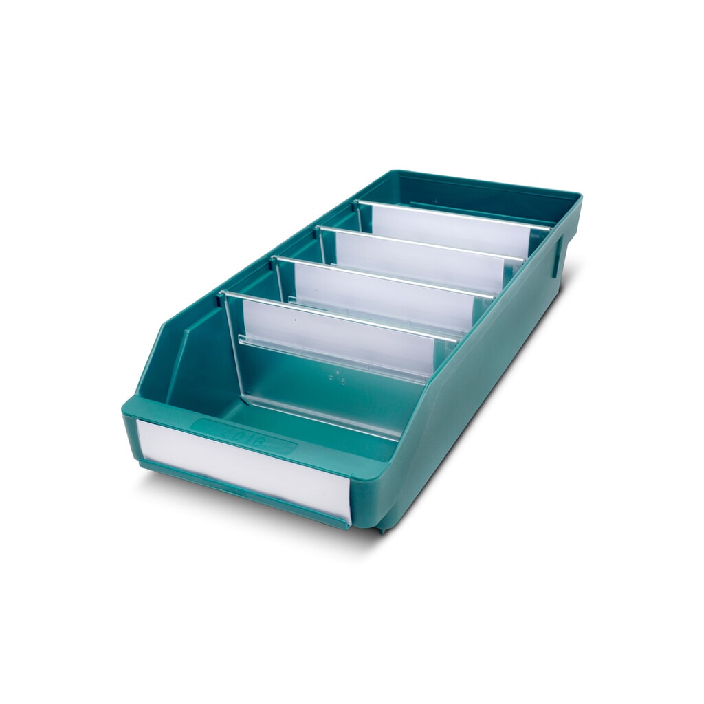 Obrázek produktu: Regálové boxy s průzorem, ŠxH 180 x 400 mm, zelená