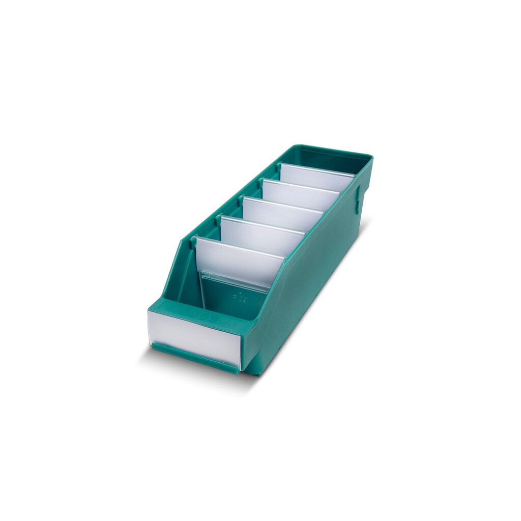 Regálové boxy s průzorem, ŠxH 90 x 300 mm, zelená Obrázek produktu: Regálové boxy s průzorem, ŠxH 90 x 300 mm, zelená