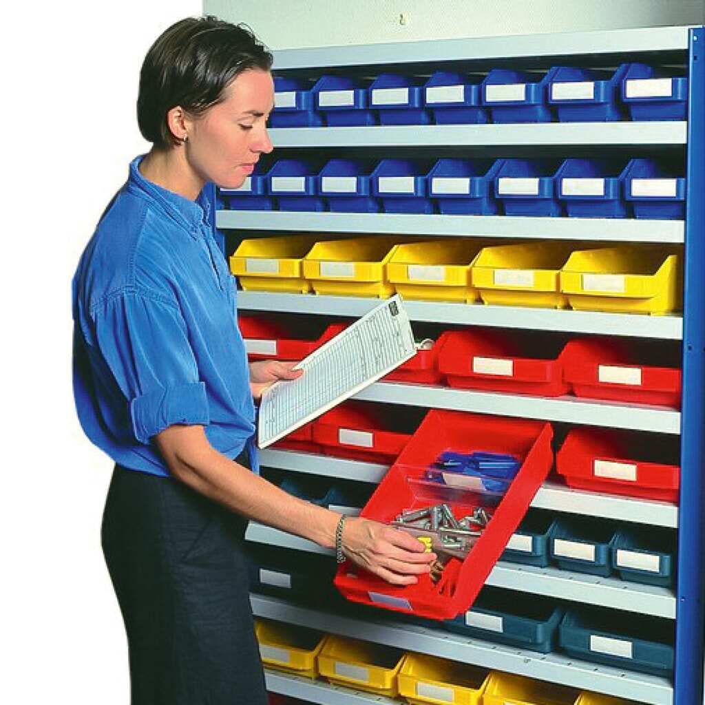 Regálové boxy s průhledným otvorem